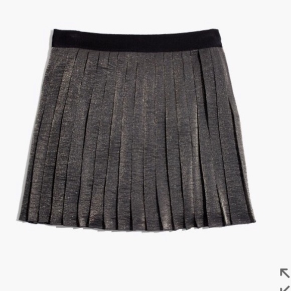 ✨SOLD✨Madewell Pleated Shimmer Metallic Mini Skirt - Picture 6 of 8